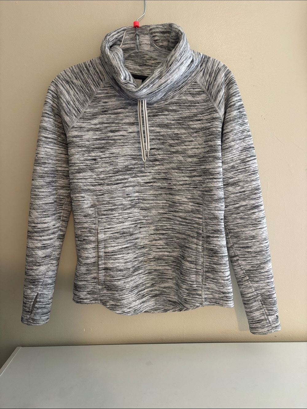 Cozy Grey Marled Funnel Neck Sweater